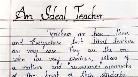 Essay On An Ideal Teacher In English Ideal Teacher Essaygood