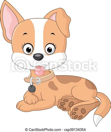 Vector Illustration Of Cartoon Funny Dog Lay Down Canstock