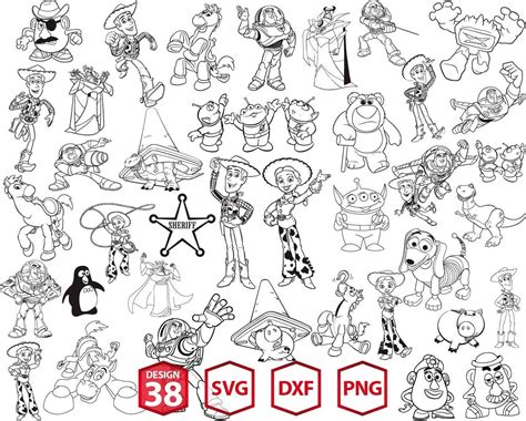 Toy Story Outline Svg Bundle Upp777 Upplop Graphics Resources