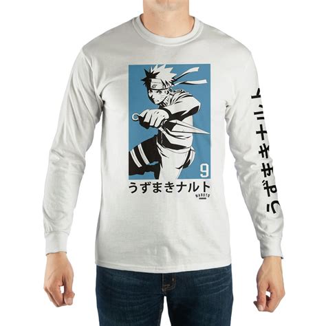 Naruto Naruto Kanji Mens And Big Mens Graphic Long Sleeve T Shirt