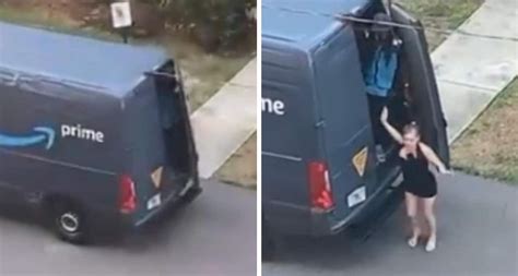 Amazon Driver Fired After Video Of Woman In Skimpy Dress Sneaking From
