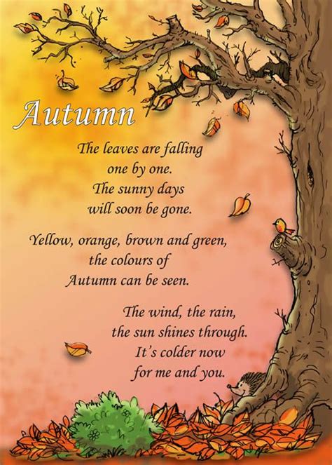 Autumn Preschool Rhymes Activity Cards Autumn Poems Autumn Art