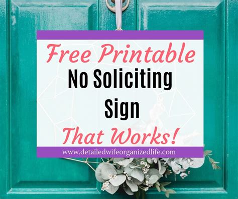 Free Printable No Soliciting Sign That Works