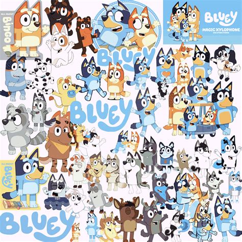 750 Bluey Svg Bluey Vector Bluey Alphabeth Cutfile Cliparts Etsy