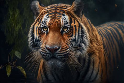 Ai Generated Illustration Of The Portrait Of The Tiger Stock