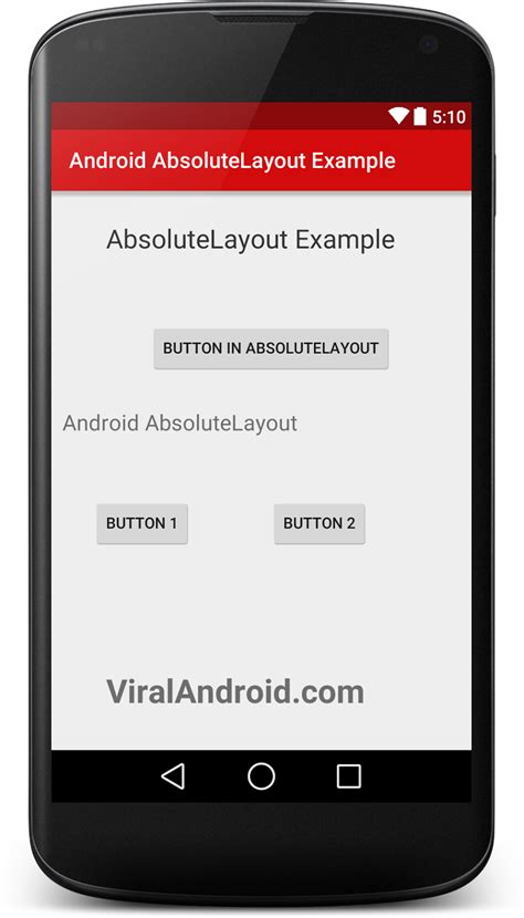 Android Absolute Layout Example Viral Android Tutorials Examples
