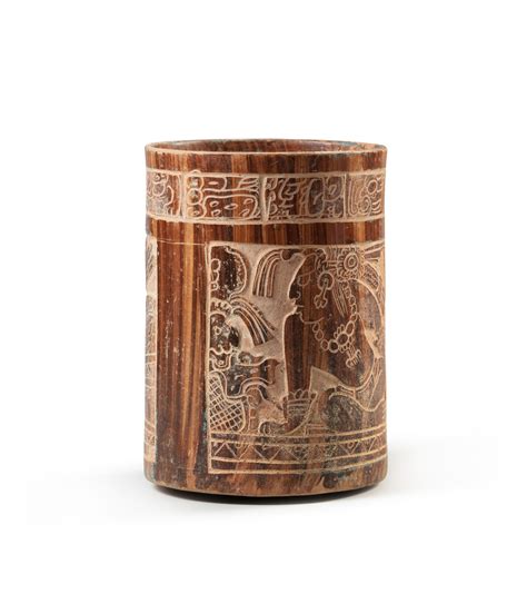 Vase Cylindrique Culture Maya Mexique Classique Récent 550 950 Ap