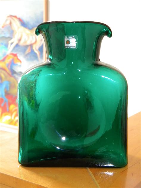 Vintage Mid Century Blenko Double Spout Green Vase Collectors Weekly