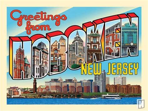 Greetings From Hoboken New Jersey Poster Etsy Hoboken New Jersey