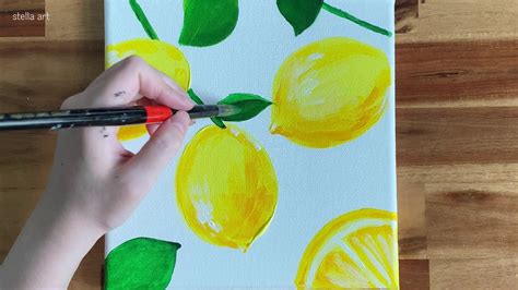 Easy Acrylic Painting Lemon Painting Tutorial Challenge Youtube