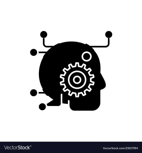 Artificial Intelligence Black Icon Sign Royalty Free Vector