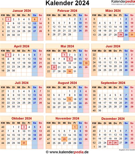 Kalender 2024 Ausdrucken