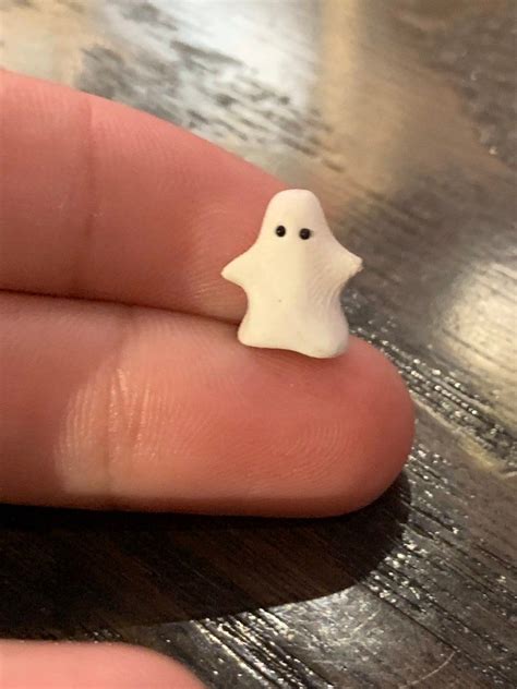One Micro Mini Ghost Mini Ghost Polymer Clay Ghost Etsy Clay Crafts