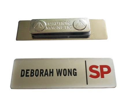 Custom Metal Silver Business Name Badges Event Uniform Name Tag