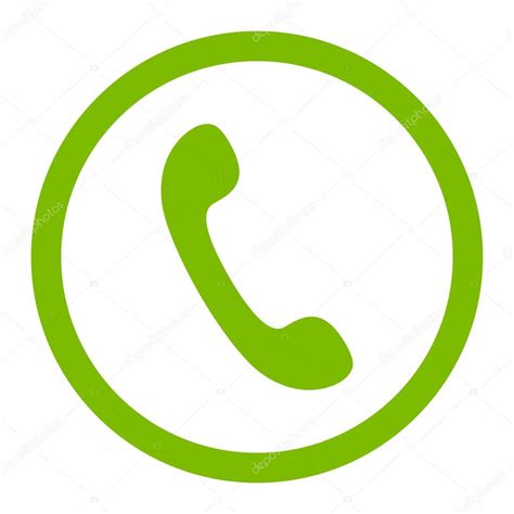 Phone Flat Eco Green Color Rounded Vector Icon — Stock Vector © Ahasoft