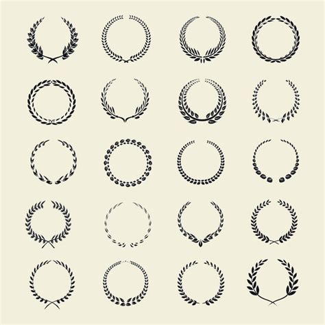 Premium Vector Laurel Wreath Set