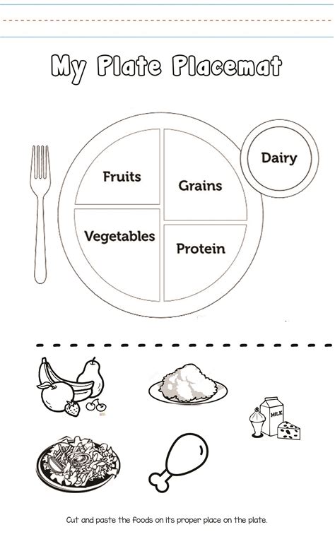Make a food groups plate with your child before dinnertime. Healthy Food Plate Worksheet | Printable Worksheets and ...