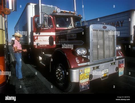 Conventional Semi Truck In A Truck Stop Arizona Usa Stock Photo Alamy
