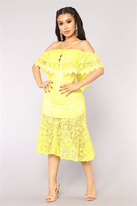 Princess Moment Lace Dress Yellow Fashion Nova Dresses Fashion Nova
