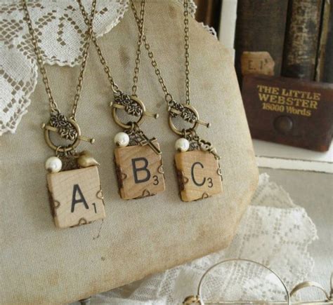 Scrabble Letter Necklaces Letter Charm Necklace Custom Initial