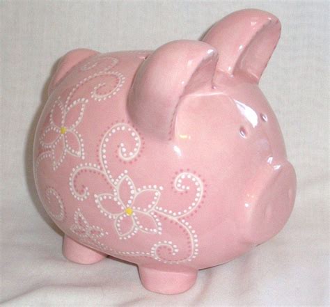 Hand Painted Ceramic Piggy Bank Personalized Piggy Bank Diy Pottery