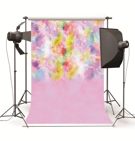 Pink Mixed Colored Customized Vinyl Cloth Photography Backdrop Computer