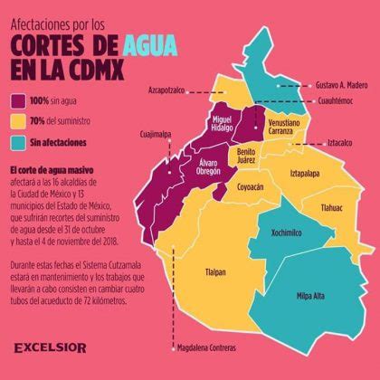 MAPA Cortés de AGUA en la CDMX Punto por punto