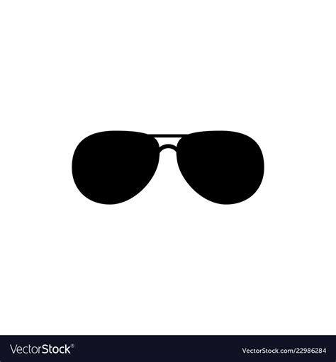 Black Fashion Sunglasses Isolated Clipart Black Vector Image