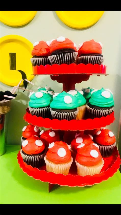 Get mario cupcakes ideas and make your greetings or decoration more special and interesting. Super mario mushroom cupcakes (With images) | Mushroom cupcakes, Desserts, Stuffed mushrooms