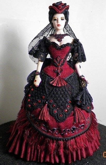 dollhouse miniature porcelain doll victorian gothic spanish lady ooak ebay doll dress
