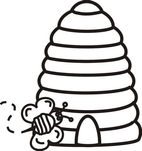 Print it out for coloring or cut it out. Bee Hive Coloring Page - ClipArt Best
