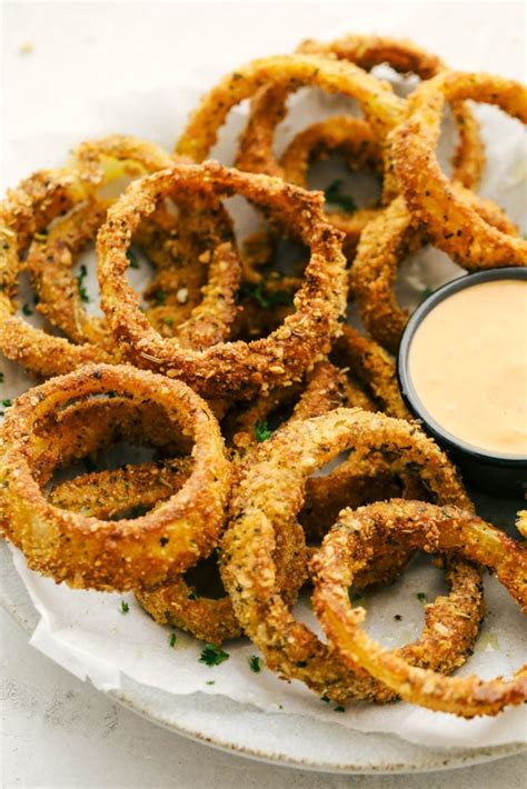 Cripsy Homemade Air Fryer Onion Rings Scoopsky