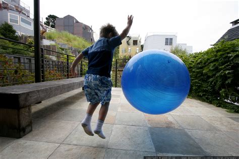 Boy Bouncing A Big Blue Ball Mg6996 A Photo On Flickriver