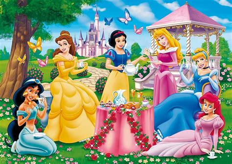 Disney Princesses Aurora Snow White Belle Umbrella Yellow Jasmine