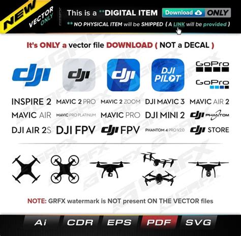 27 Dji Drones Logos Bonus Vectors Ai Cdr Eps Pdf Svg Etsy