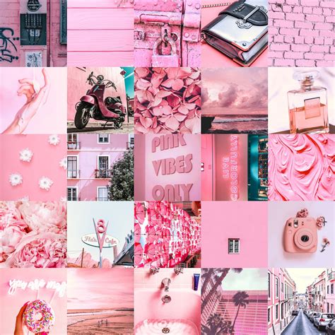 Aesthetic Pink Wall Collage Kit X Princess Pink Photo Etsy
