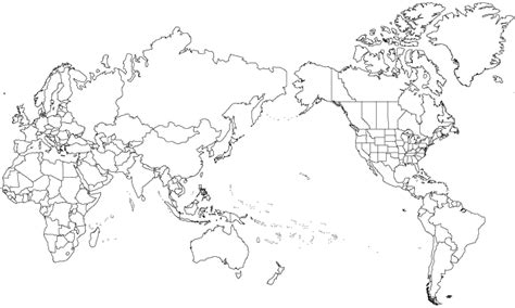 World Map Pacific Centered Mercator Projection