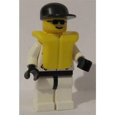 Lego Rescuer With Sunglasses Life Jacket And Cap Minifigure Brick