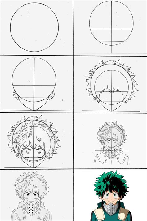 Learn How To Draw Deku With 8 Easy Step Anime Drawings For Beginners