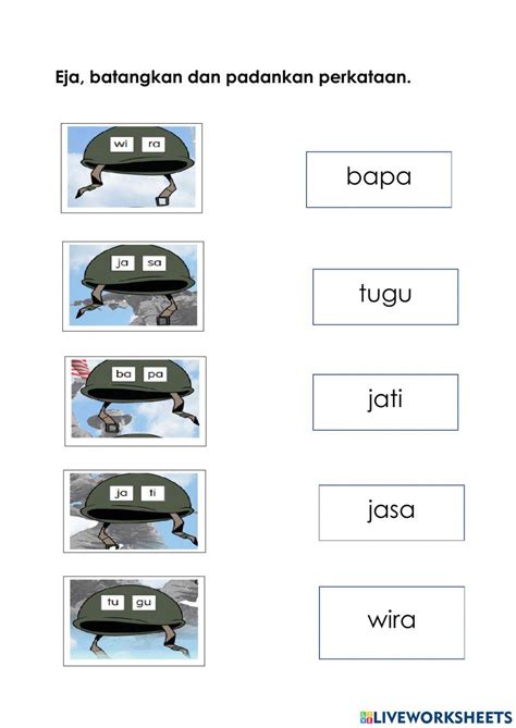 Mengeja Dan Membatang Worksheet Live Worksheets