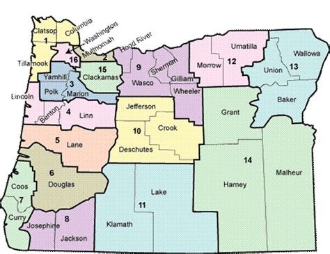 Oregon County Map 2018