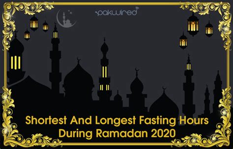 Shortest And Longest Fasting Hours During Ramadan 2020
