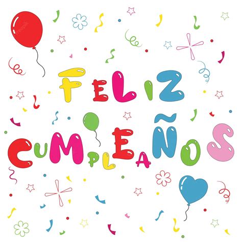 Premium Vector Feliz Cumpleaños Happy Birthday In Spanish Language