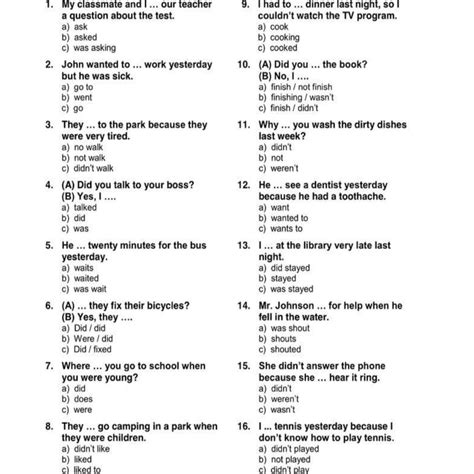 Grammar Quiz Past Simple Regular Verbs En Brainly Lat