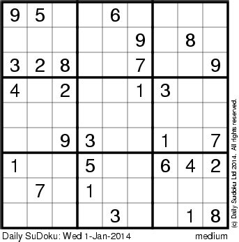 I kind of ran out of options. The Daily SuDoku