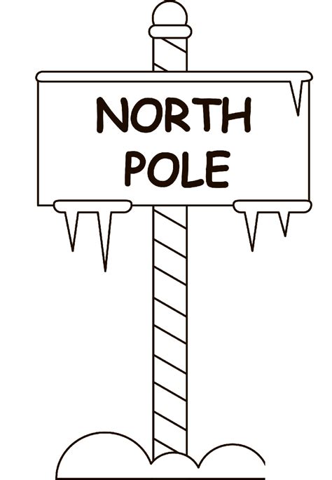 North Pole Sign Coloring Page Colouringpages