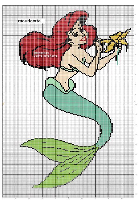 Free Ariel Cross Stitch Pattern Mermaid Cross Stitch Beaded Cross