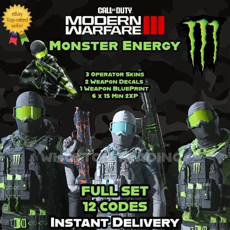 Call Of Duty Modern Warfare 3 Monster Energy Ensemble Complet De 12