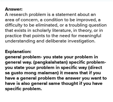 Example Of General Problem And Specific Problem Brainlyph