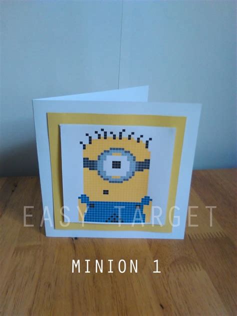 Minion Despicable Me Greetings Card Pixel Art By Easytarget